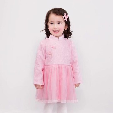 英氏嬰兒衣服女寶連衣裙唐裝旗袍新年裝YRLAJ38009A/1812A9641