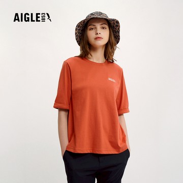 【AIGLE】女 快乾抗菌短袖T恤｜AG-4P222A012 磚紅 (女 T恤 抗菌 快乾)