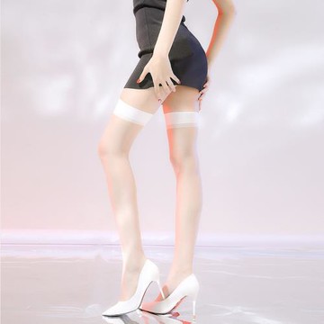足裳記絲光JK制服性感筒襪性感黑絲長筒白色絲襪防滑誘惑大腿襪透