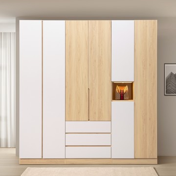 直人木業-ELLIE生活美學227公分寛開門衣櫃(一個雙門/一個三抽衣櫃/一個三開門衣櫃)