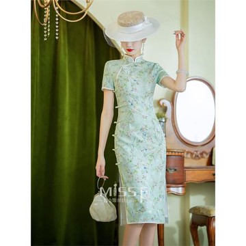 四小姐短款年輕款真絲旗袍小個子新款2024桑蠶絲高端日常可穿