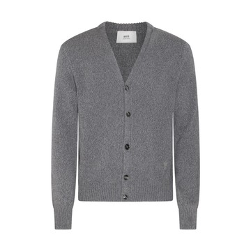 Ami Paris - Grey Cashmere And Wool Melange Cardigan