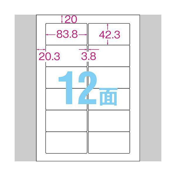 (まとめ) TANOSEE マルチプリンターラベル スタンダードタイプ A4 富士通12面 83.8×42.3mm 四辺余白付 1冊（100シート） 〔×10セット〕送料込み