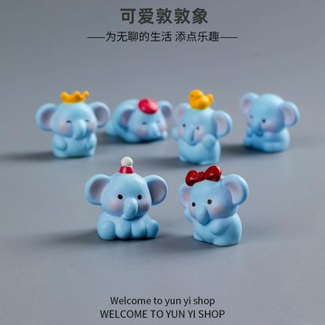 微景觀擺件裝飾品創意卡通大象公仔樹脂工藝品造景桌面小擺件 海鷗