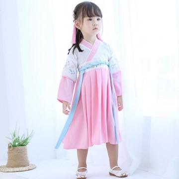 女童漢服襦裙春秋中國風小女孩改良古風公主仙女寶寶兒童連衣裙