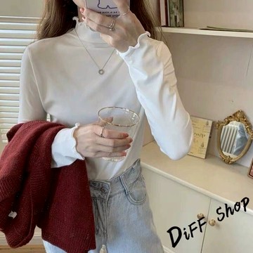 韓版半高領內搭長袖上衣【W322】