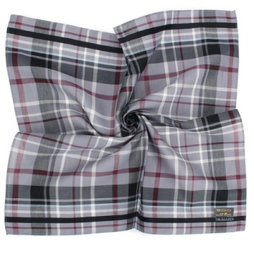 TRUSSARDI 學院風格紋純棉帕巾-灰紅