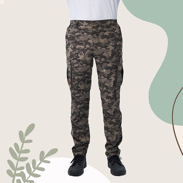 【Wildland 荒野】迷彩彈性多袋機能褲 男 0B11330-109 松果褐