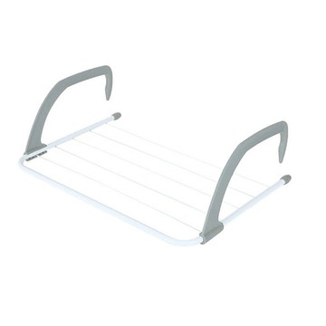 葉子小舖 可掛式陽台窗邊晾曬架  50 x 33 x 15cm  灰色  1個