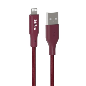 bitro USB-Lightning 柔韌編織傳輸快充線  1.2m  黛煙紅  1條