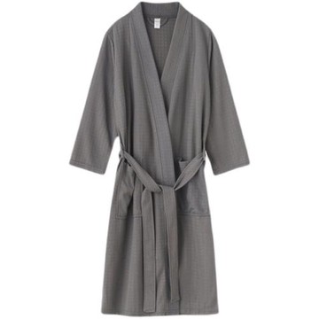 睡袍春秋薄款長袖大碼女士長款和服酒店美容院浴袍睡衣裙晨袍夏季