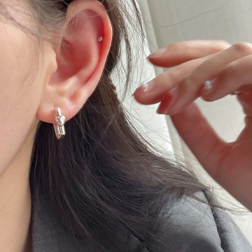 4.21小寶上新s925純銀幾何方形愛心耳扣女耳環2022年新款潮設計感
