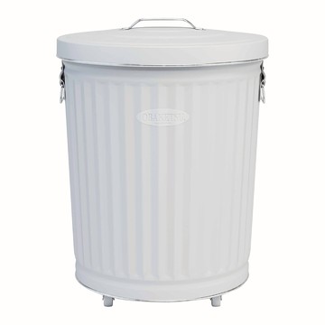 日本 OBAKETSU 手工製附輪垃圾桶 33L(贈垃圾袋環)白色