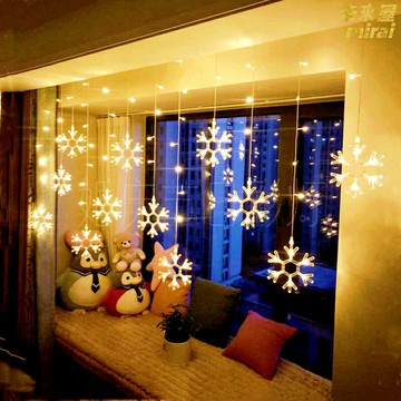 【夢幻雪花】LED燈串 聖誕燈 窗簾燈 彩燈 裝飾燈 節日燈 婚禮燈 新年燈 防水節能 多模式閃爍 室內外裝飾 營造浪漫氛圍
