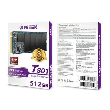 RITEK錸德T801 512GB M2 2280/PCI-E SSD固態硬碟