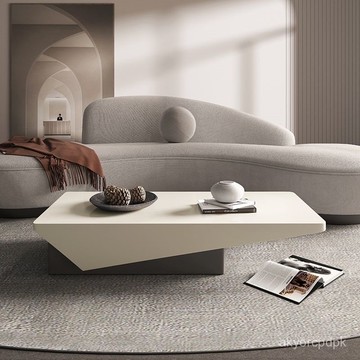 小紅書衕款 宅配免運 🚚 巖闆茶幾現代簡約小戶型客廳創意感輕奢侘寂風家用電視櫃組閤 SS48