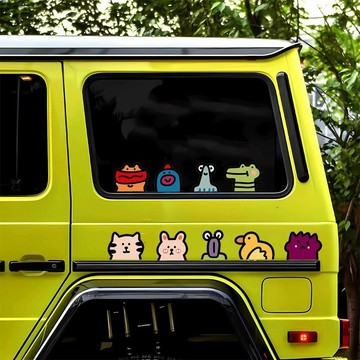 【臺灣出貨】汽車個性創意貼紙可愛動物車貼卡通劃痕遮擋貼畫摩托車身裝飾防水