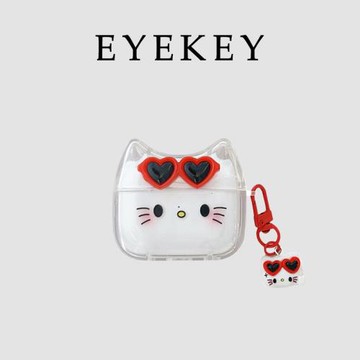eyekey·ins甜美少女心墨鏡貓咪適用AirPods1/2保護殼蘋果airPods4無線藍牙airpodspro3第二代耳機套新三四代