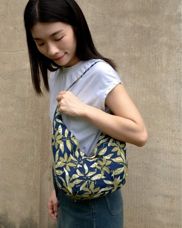 印度蓋染工藝 蝴蝶編織包 － 竹葉藍