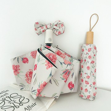 雨傘 折疊傘 防曬傘 國風花雨傘女晴雨兩用自動太陽傘防曬防紫外線ins小巧黑膠遮陽傘