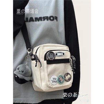 男士小挎包潮牌單肩包 ins潮小包斜挎包女學生背包休閑個性手機包