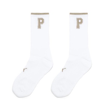 Puma 彪馬 長襪 Fashion Crew Socks 白 米白 中筒襪 休閒襪 襪子 BB146804