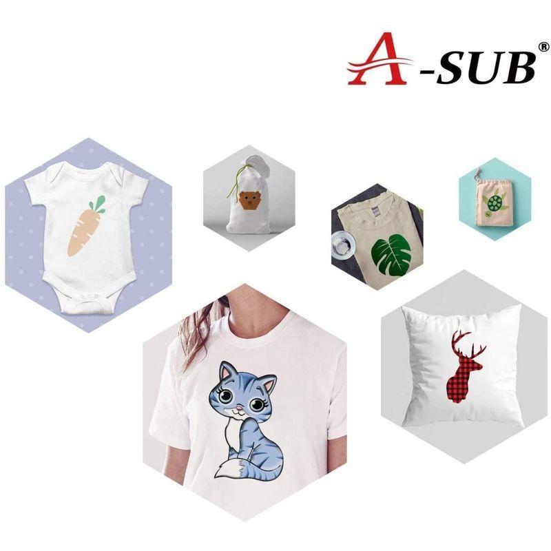 A-SUB アイロンプリントシート Ｔシャツ転写紙 熱転写シート インクジェットプリンタ白・淡色生地用A4サイズ 10枚入り 洗濯に強い