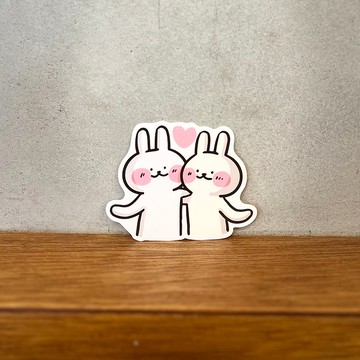 哈囉兔兔 | 全斷貼紙::搭肩愛心兔兔