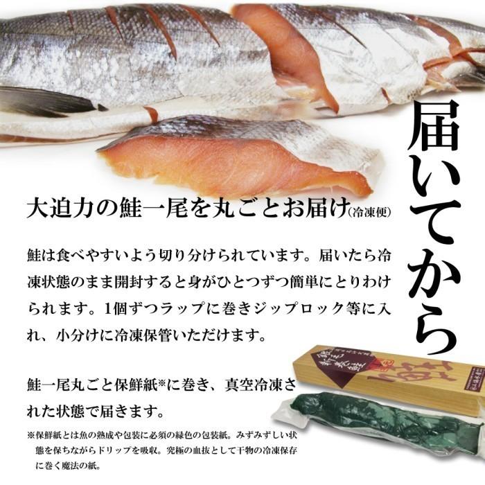 新巻鮭 姿切身 2.2kg 1本 北海道日高産 （迫力の一尾真空にてお届け） 北海道産 鮭 サケ 切り身 贈答品 海鮮ギフト 冷凍 送料無料 冬 ギフト