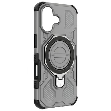 bebehome iPhone 17 四角防摔支架磁吸透色手機殼  黑灰  iPhone17