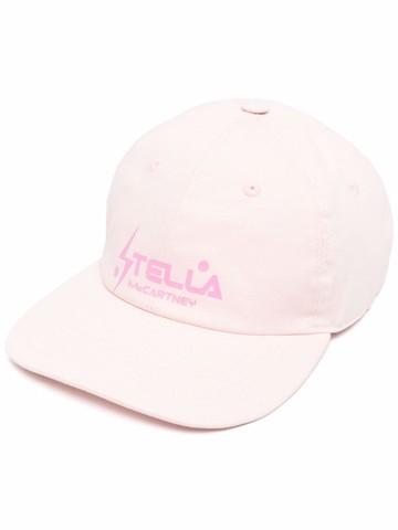 Stella McCartney - logo-print flat-peak cap - women - Cotton/Cotton - S - Pink