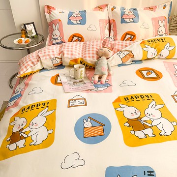 純棉床上四件套100全棉可愛兒童床品宿舍床單三件套女孩夏季被套4