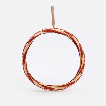 本質創作室竹編花圈40cm 橘紅