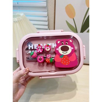 日本Zdzsh學生專用保溫飯盒卡通餐盒不銹鋼便當盒分格餐盤上班族