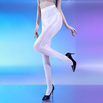 【油亮反光】連褲襪 絲襪 白絲 油光襪 閃亮絲襪 珠光絲襪 超薄10D 高密絲滑 T襠設計 性感腰線 舞臺表演 日常穿搭