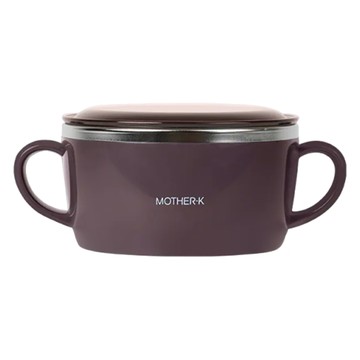 MOTHER-K 輕奢不鏽鋼含蓋兒童餐碗 250ml 適用年齡: 2歲以上  暮光紫  1個
