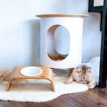 thehill 樂丘｜METALION滿福 金屬邊桌 雲夢白 (含長毛裝飾墊)