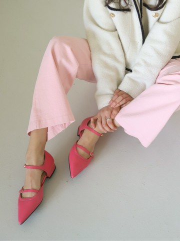 Two-Strap Mary Jane Shoes 2cm_Magenta Pink