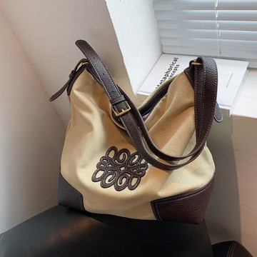 大容量包包女包2025新款潮時尚帆布水桶單肩包百搭小眾休閑斜挎包
