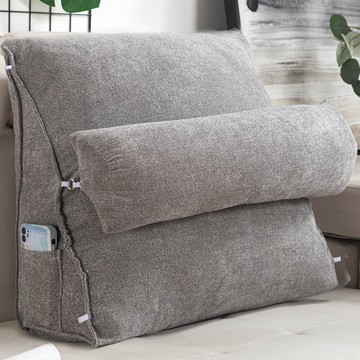 靠枕床頭靠墊三擋調節腰靠三角大靠背寢室帶頭枕護腰抱枕沙發枕頭