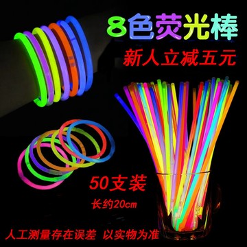 🔥臺灣出貨🔥50支裝【新人立減五元包郵】熒光棒髮光爆款彩棒晚會炫彩夜光髮光 VRUV