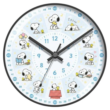 百貨精選🌺可愛史努比簡約掛鐘家用客廳裝飾臥室靜音免打孔石英掛鐘掛牆鐘錶Aring百貨精選
