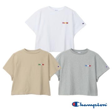 Champion 官方直營-REVERSE WEAVE系列 女款 寬版刺繡國旗LOGO短TEE(3色)