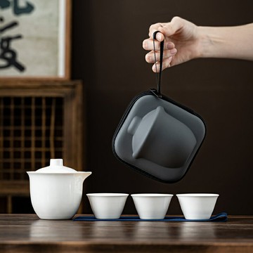 旅行茶具套裝便攜式一壺三杯隨身外出攜帶包單人戶外露營旅游泡茶