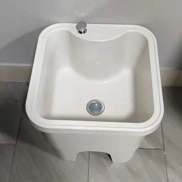 優樂悅~石英石拖把池陽臺家用墩布池落地衛生間方形自動下水器陶瓷拖布池