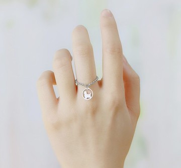 約克夏/ 瑪爾濟斯兩用鏈戒 - 狗狗小印章系列-抗敏醫