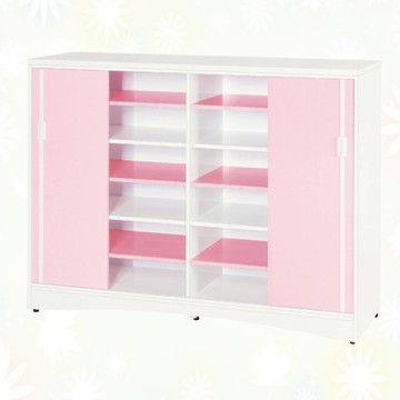 文創集 南亞塑鋼 魯伊多彩4.6尺雙側推門中空鞋櫃(二色可選)-138.5x40.8x103.5cm免組