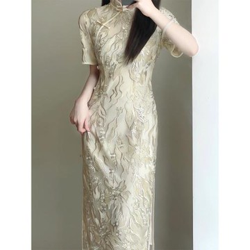 新中式女裝旗袍改良年輕款少女高端氣質顯瘦修身連衣裙2025新款夏