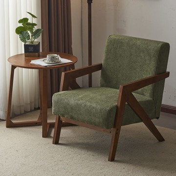 公司貨附發票 單人沙發椅理查德法式中古風客廳陽臺休閑椅子實木設計師沙發單椅 最低價 快速出貨