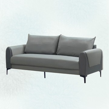 文創集 梅卡爾雙色貓抓皮革三人座沙發椅-193x85x70cm免組